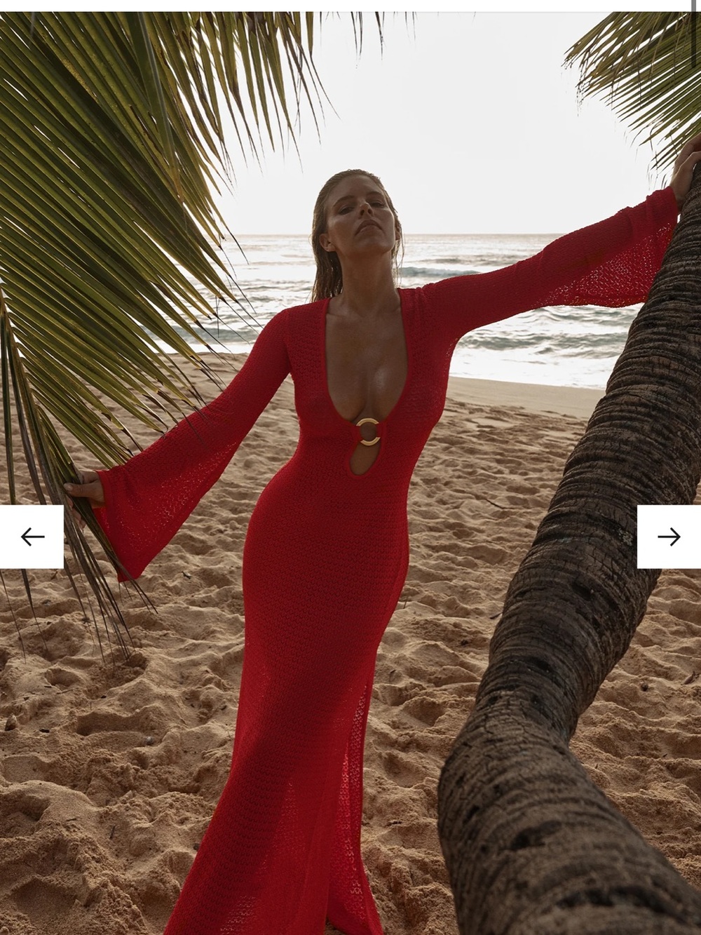 NWT Monday Swimwear Montego Dress - Chili Pepper Lace Crochet